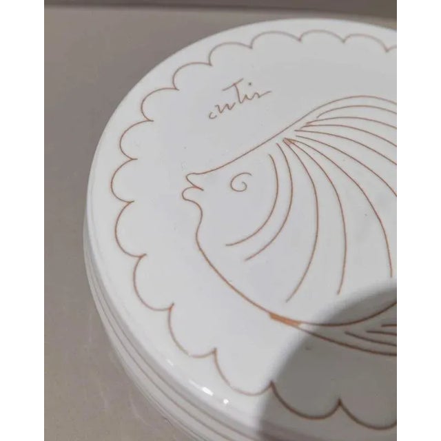 Gold Vintage Ceramic Bowl with Lid, 1970s For Sale - Image 8 of 11