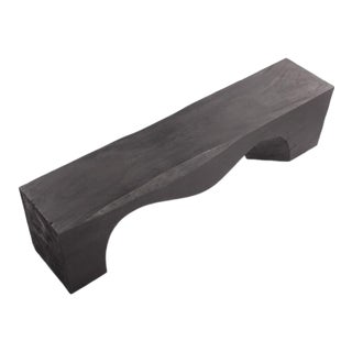 71" Inch Long Modern Black Sculpture Bench - 3 For Sale