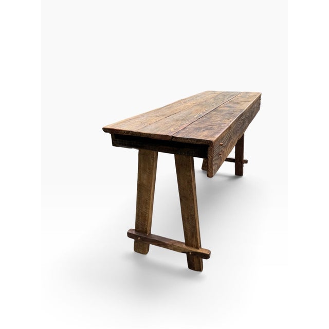 Axel Hjorth Style Rustic Farmhouse Reclaimed Barnwood Console Table - 90" For Sale - Image 10 of 12