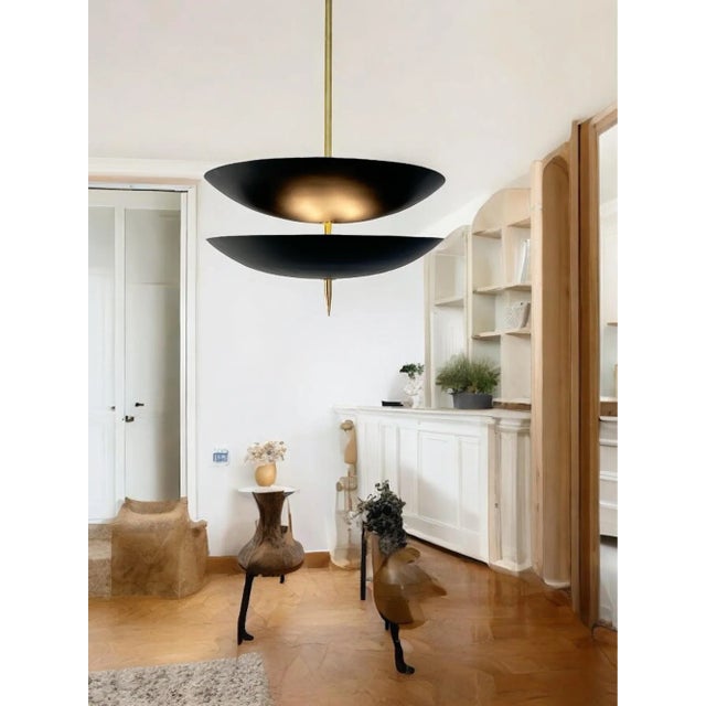 Stack 4 Light Modern Raw Brass Sputnik Light Fixture For Sale - Image 6 of 12