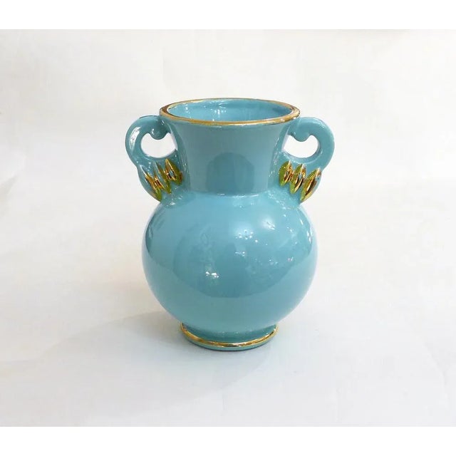 Turquoise Earthenware Amphora Vase by B. Letalle for St-Clément, 1940s For Sale - Image 13 of 13