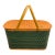 Hawkeye by Burlington Vintage 1960s Green Woven Picnic Basket With Metal Handles For Sale