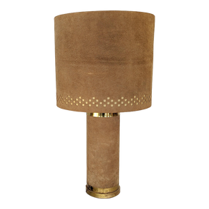 Vintage Suede Table Lamp From 1970's
