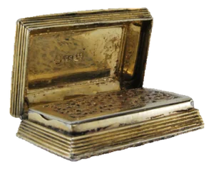 George IV Silver and Gold Vinaigrette Box with Lid Reliefs and Friezes