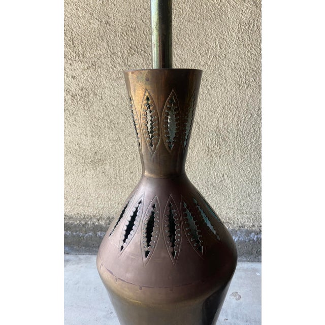 Moroccan Vintage Perforated Moroccan Table Lamps - a Pair For Sale - Image 3 of 11