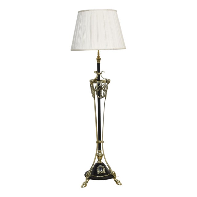 Neoclassical Brass Standard Lamp For Sale