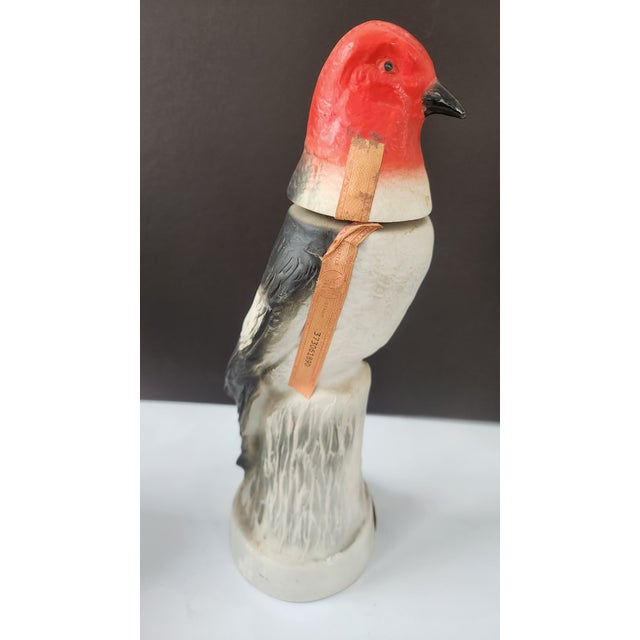 1960s 1960s Mid-Century Modern Jim Beam “Beam’s Trophy” Cardinal Ceramic Decanter, Americana Barware For Sale - Image 5 of 16