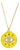 Cheerful Neon Yellow Evil Eye & Diamond Pendant Gold Chain Necklace For Sale