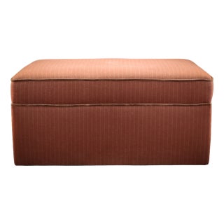 Country House Rectangular Ottoman in Pin-Striped Wool Velvet, 2010s For Sale