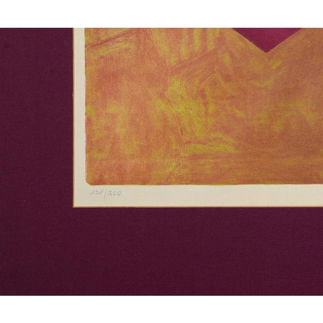 Contemporary Orange And Bordeaux Composition - Original Lithograph by Serge Poliakoff - 1963 1963 For Sale - Image 3 of 4