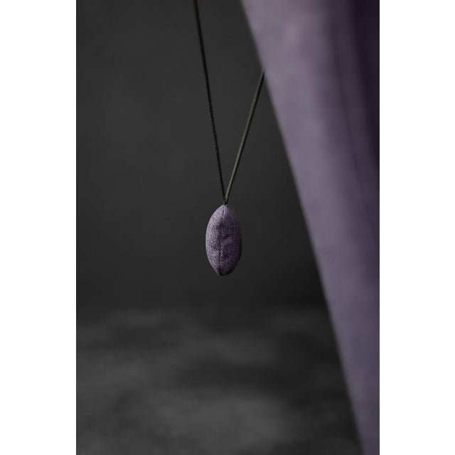 Mid-Century Scandinavian Modern Oak & Purple Fabric High Back Wing Chair, 1950s For Sale - Image 16 of 18