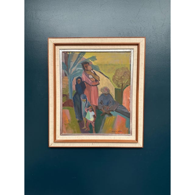 Margareta Wallin, Family in Tenerife, 1950s, Oil on Canvas, Framed For Sale - Image 9 of 17