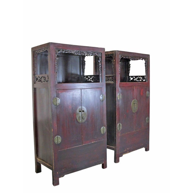 Antique Open-Shelf Elm Display Cabinet For Sale - Image 4 of 18