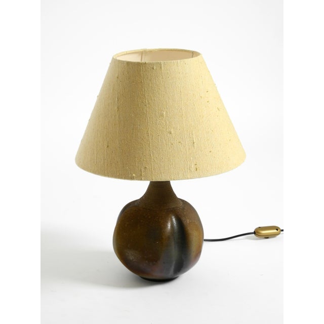 Mid-Century Modern Ceramic Table Lamp with Fabric Shade, 1960s For Sale - Image 3 of 18