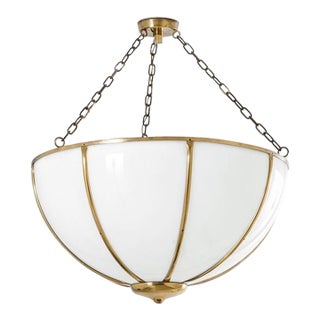 Gabriella Crespi Large "Fungo" Suspension Lamp, Brass, Acrylic, Italy 1970s For Sale