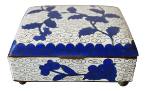 Chinese Blue and White Cloisonne Box