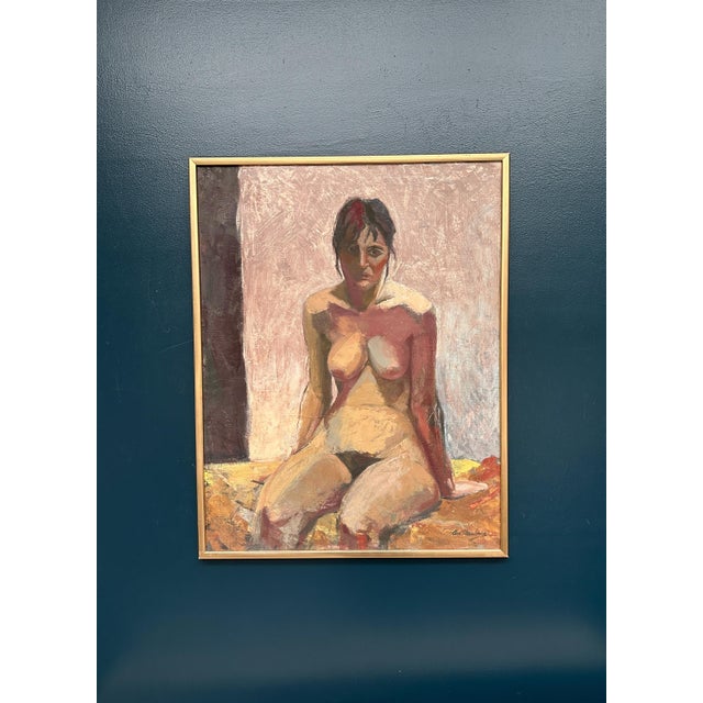 Original Contemporary Swedish Oil on Canvas – “Nude Study” by Ann Strömberg – Framed 84 × 66 cm (33.1" × 26") A refined...