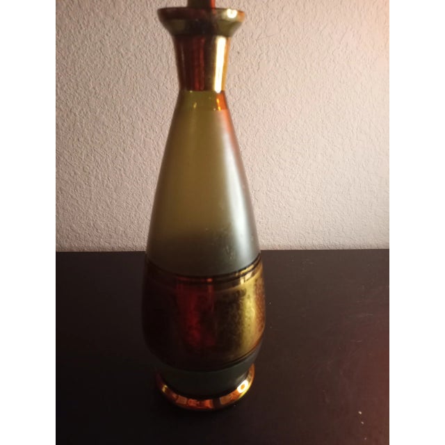 Contemporary 1970s Gray & Gold Czech Crystal Decanter For Sale - Image 3 of 7