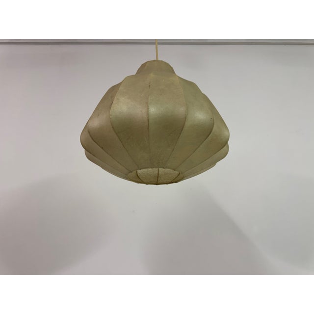 Plastic Vintage Italian Bell-Shaped Cocoon Lamp Pendant, 1960s For Sale - Image 7 of 11