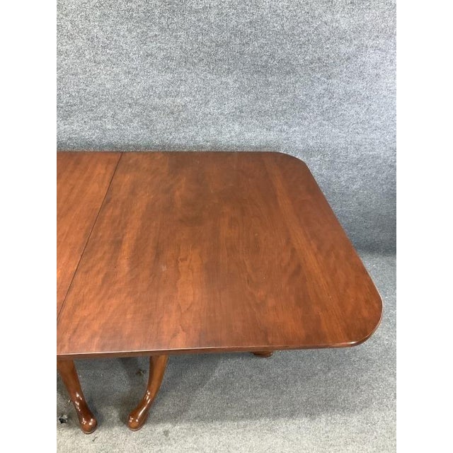 Henkel Harris 1970s Henkel Harris Solid Wild Black Cherry Double Pedestal Dining Table - 3 Leaves For Sale - Image 4 of 12