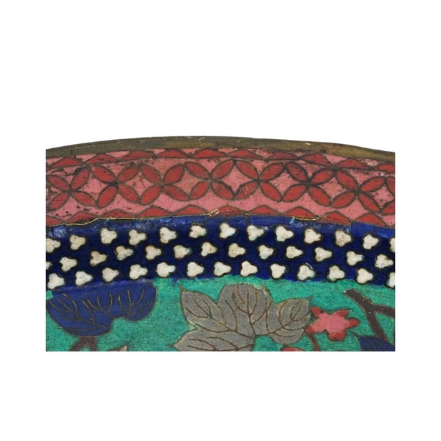 Antique Early Meiji Japanese Cloisonne Phoenix Bird Tray For Sale - Image 9 of 9