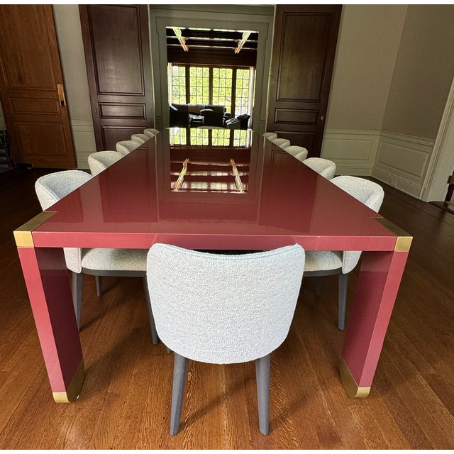 Custom Contemporary French Inspired Dining Table For Sale - Image 4 of 12