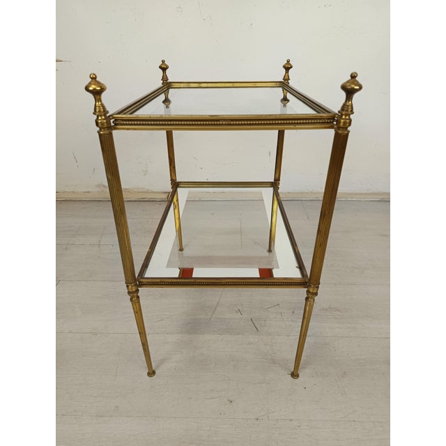 Neo-Classical Gold Brass Side Table, 1970s For Sale - Image 3 of 14