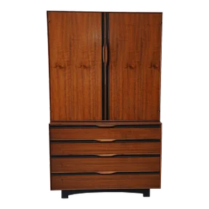 1960s John Kapel Mid Century Armoire, Tall Dresser Wardrobe Glenn of California
