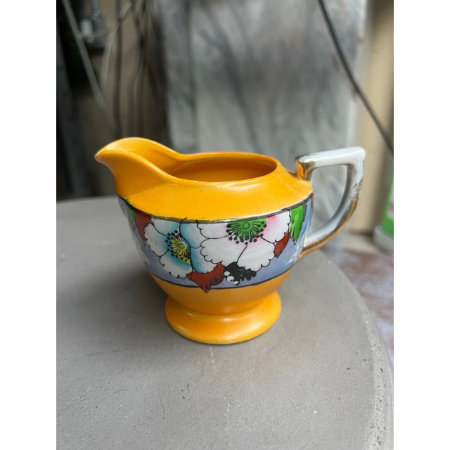 Ceramic Vintage Mid-Century Modern Small Floral Creamer Cup For Sale - Image 7 of 7