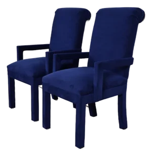 Paul Evans for Directional Modern Parsons Upholstered Armchairs, Pair