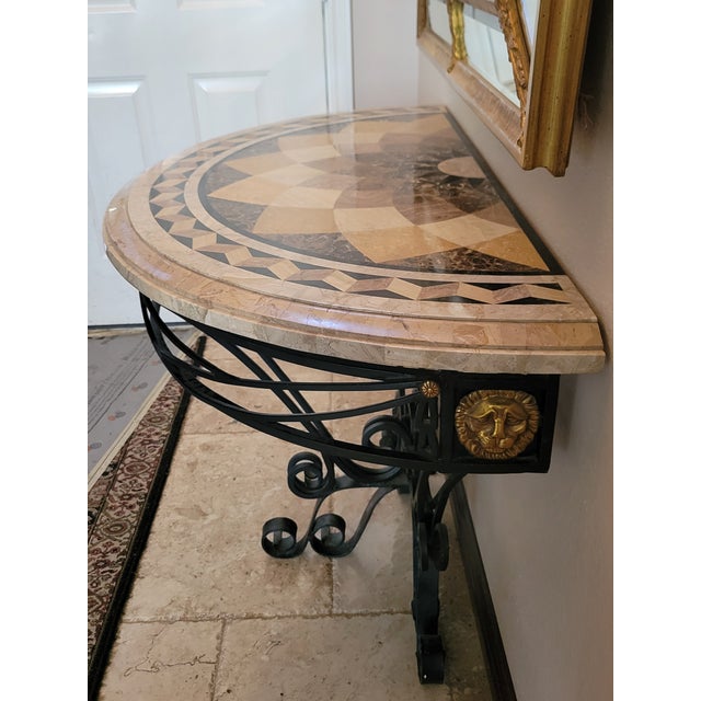 Maitland‑Smith Demi‑lune Console Table For Sale - Image 12 of 12