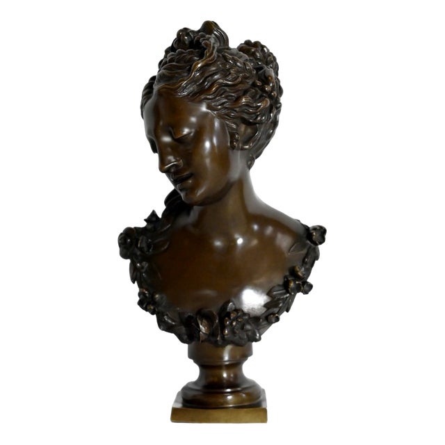 Bronze Bust of Woman, Late 1800s For Sale