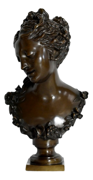 Bronze Bust of Woman, Late 1800s