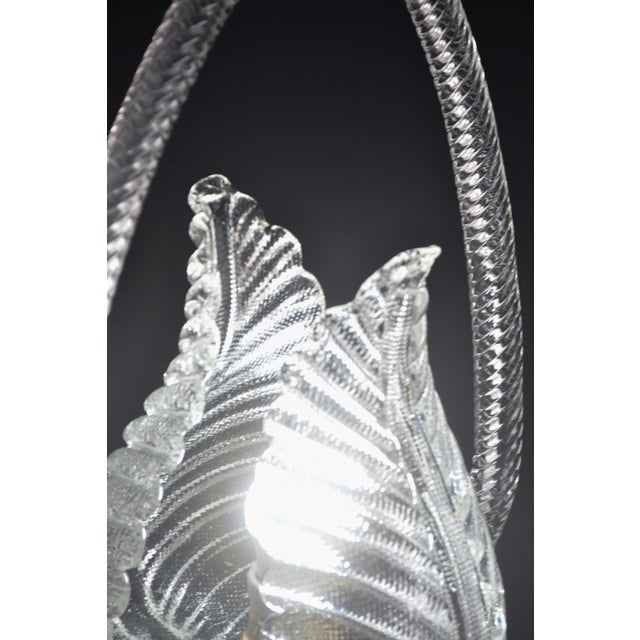 Glass 1940s Elgant Transparent Art Decò Barovier E Toso Pendant Light Murano Glass For Sale - Image 7 of 12