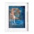 Fiesta. XIX White Framed Surreal Neon Orange/Blue Painting For Sale