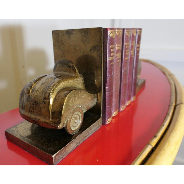 1980s Brass Desk Top Bookends in the shape of a Vintage Car, 1980s, Set of 2 For Sale - Image 5 of 7