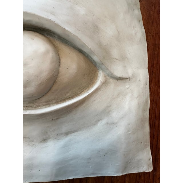Vintage 1970’s Plaster Eye Sculpture Wall Plaque For Sale - Image 10 of 13