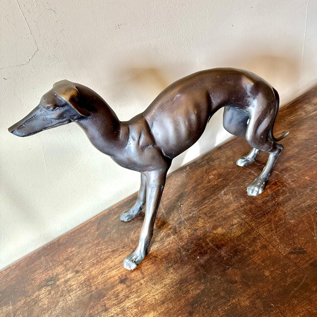 Art Deco bronze Italian greyhound or whippet sculpture.