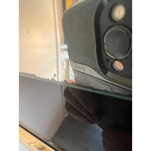 Vintage Postmodern 80s Wall Mirror Gold Black 1980s Modern For Sale - Image 4 of 5