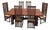 Late 20th Century Custom Arts and Crafts Mission Style Oak Dining Table With Six High-Back Chairs For Sale