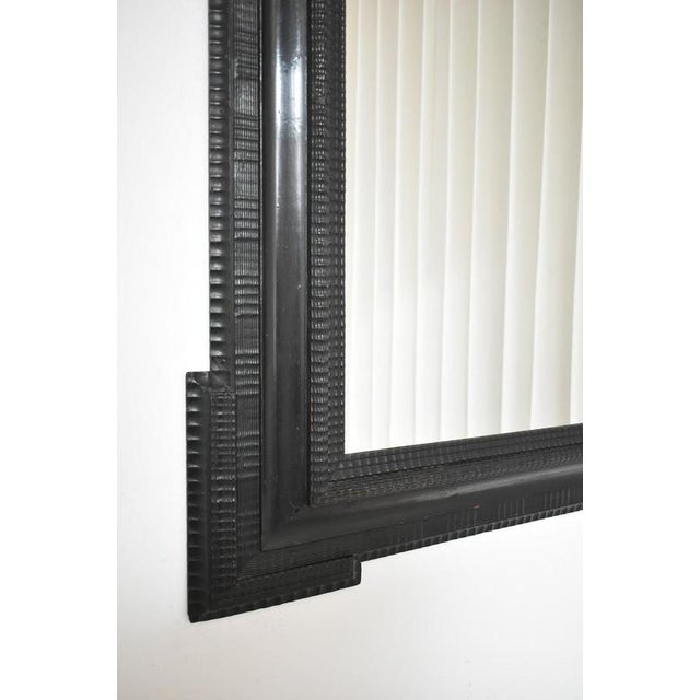 Carved Ebonised Wooden Mirror For Sale - Image 4 of 6