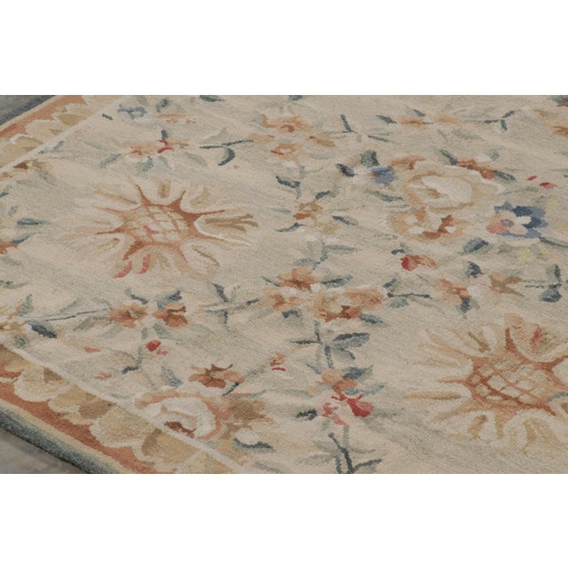 Rug & Kilim Rug & Kilim’s Aubusson Style Rug in Beige-Cream With Floral Patterns For Sale - Image 4 of 7