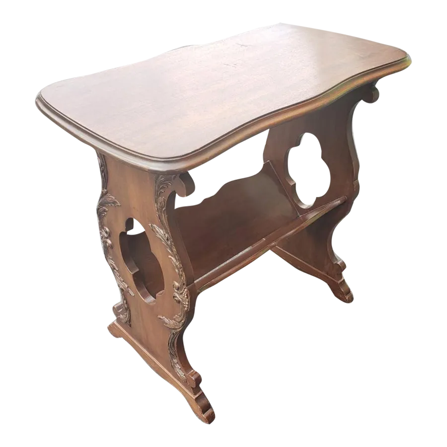 Edwardian Mahogany Side Table Magazine Rack, Circa 1920s | Chairish