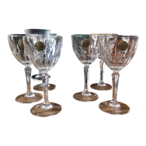 Vintage French Cristal D’ Argues 6 Ounce Wine Glasses - Set of 6