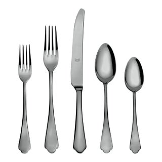 Mepra Dolce Vita 5-Piece Flatware Set, Mirror Black For Sale