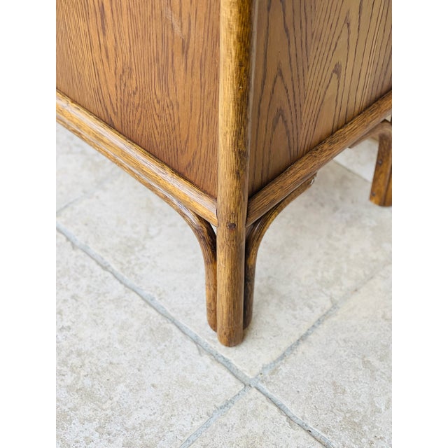 Wood Vintage Ash and Bamboo Sideboard, 1960s For Sale - Image 7 of 11