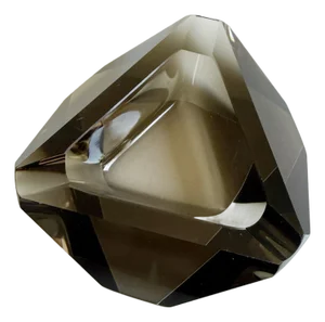 1960s Smoked Glass Faceted Ashtray