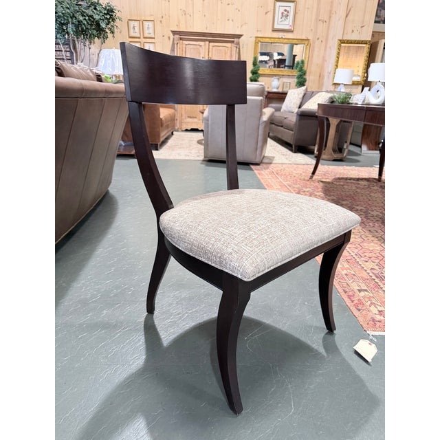 Ethan Allen Hathaway Oval Zebrawood Dining Table Set With 8 Chairs & Two Leaves For Sale - Image 11 of 12