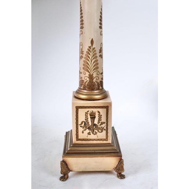 Mid 20th Century Mid 20th Century Painted Tole Empire-Style Lamps - Pair For Sale - Image 5 of 9