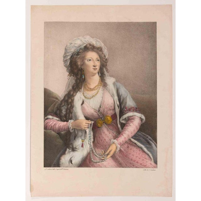 Lithograph on paper. Not signed nor numbered, as issued. The portrait mimics the self-portraits and Turkish-style...